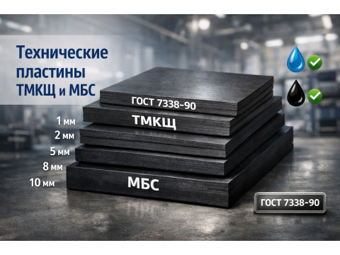 Технические пластины: обзор марок ТМКЩ, МБС и правила выбора по ГОСТ 7338-90